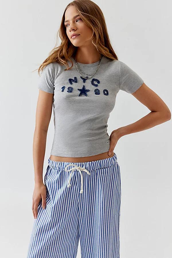 NYC 1990 Applique Baby Tee Womens at Urban Outfitters Product Image