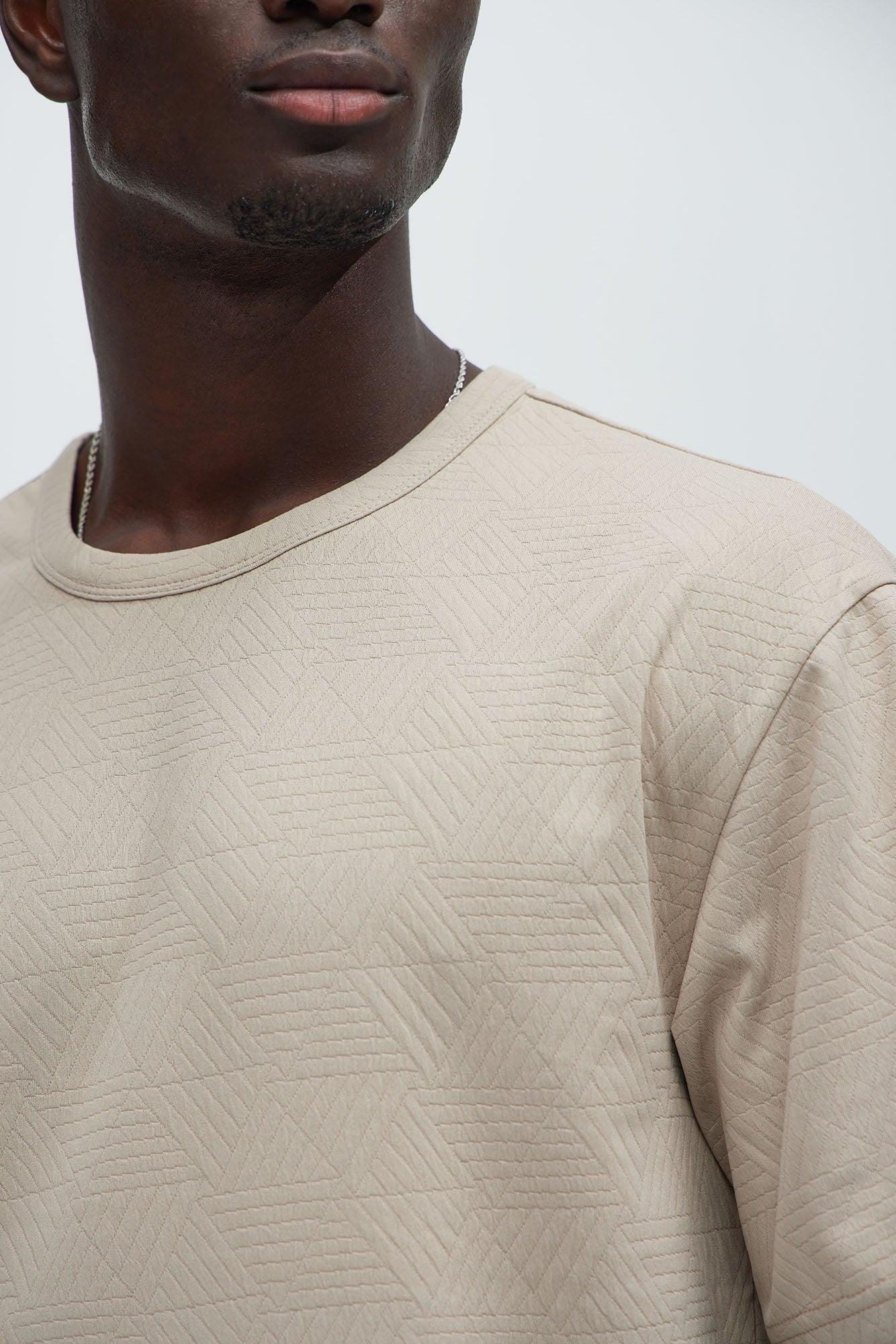 Kodi Textured Relaxed Tee - Taupe Product Image