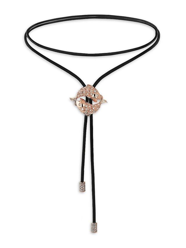 Womens Zodiac 18K Rose Gold & Diamond Pisces String Necklace Product Image