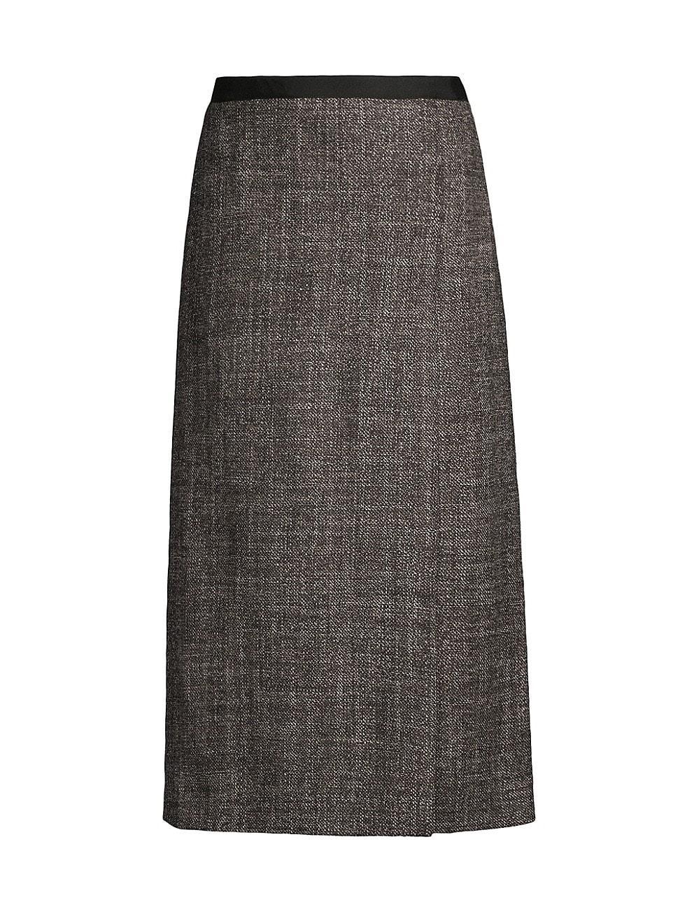 Womens Overlap Wool Tweed Midi Skirt Product Image