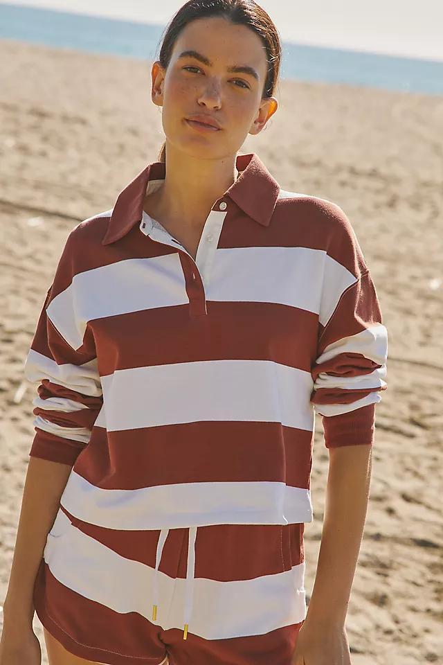 Beach Riot x Anthropologie Rocio Long-Sleeve Collared Top Product Image