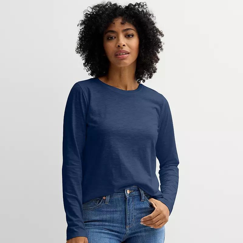 Womens Sonoma Goods For Life Everyday Long Sleeve Crewneck Tee Product Image