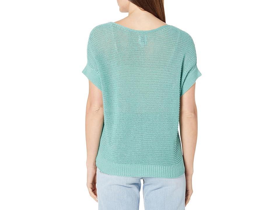 NIC+ZOE Petite Easy Sleeve Summer Sweater (Hazy Aqua) Women's Clothing Product Image