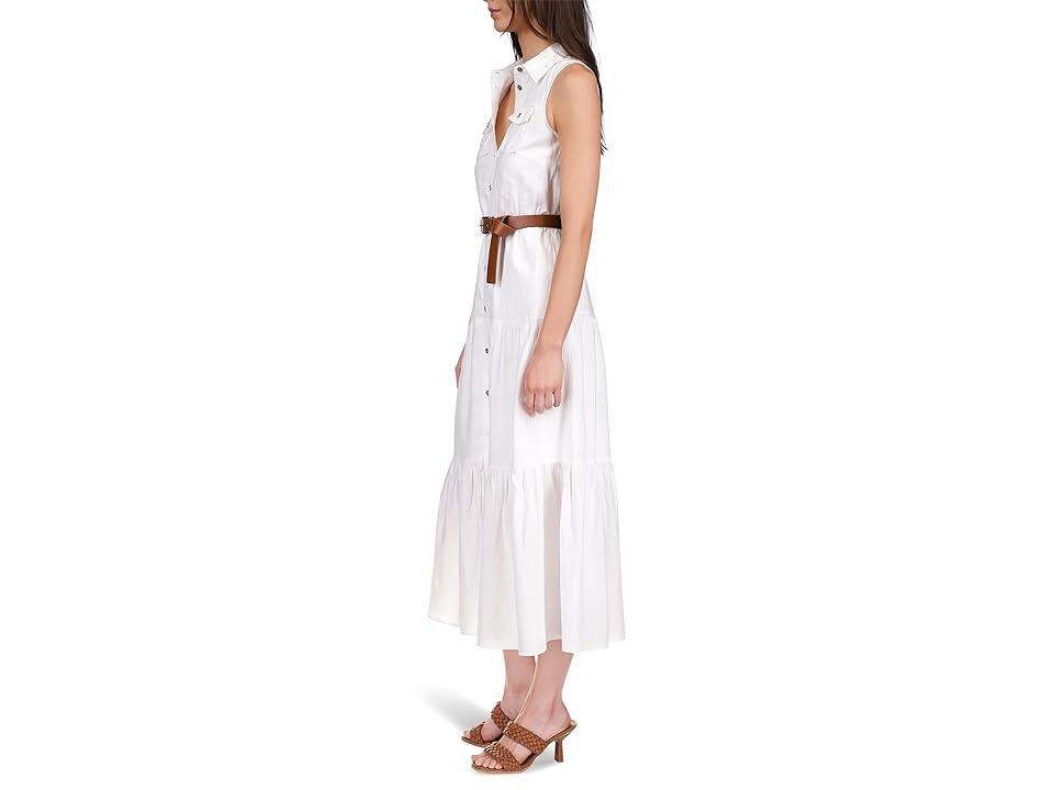 MICHAEL Michael Kors Linen Slub Tiered Dress Women's Dress Product Image