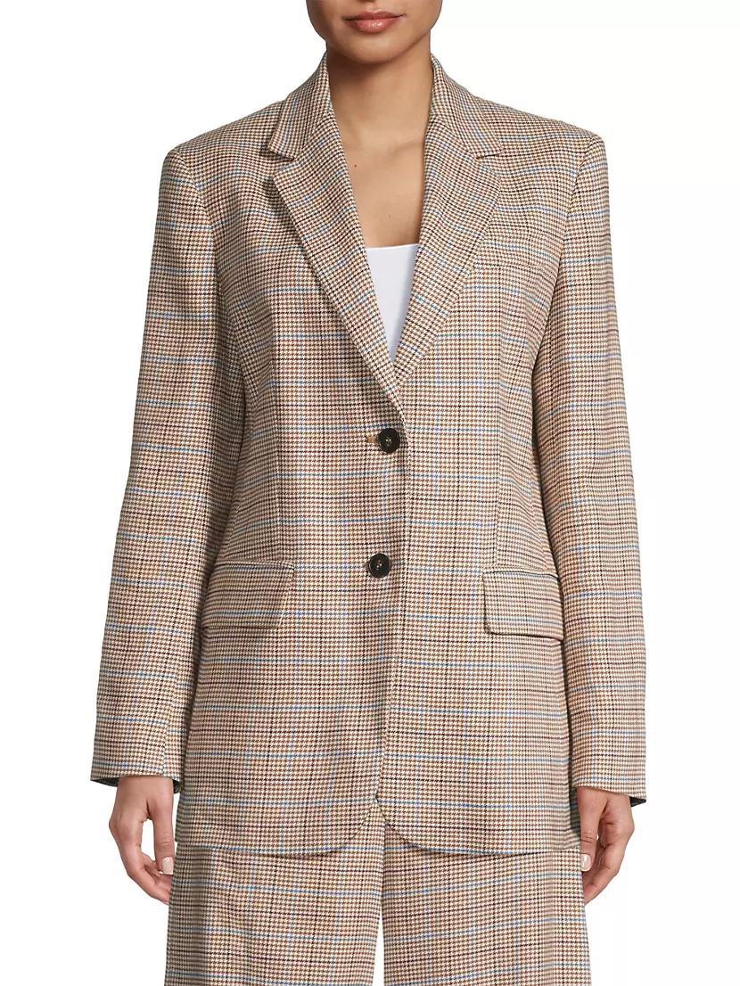 Peirak Glen Check Linen & Cotton Blazer Product Image