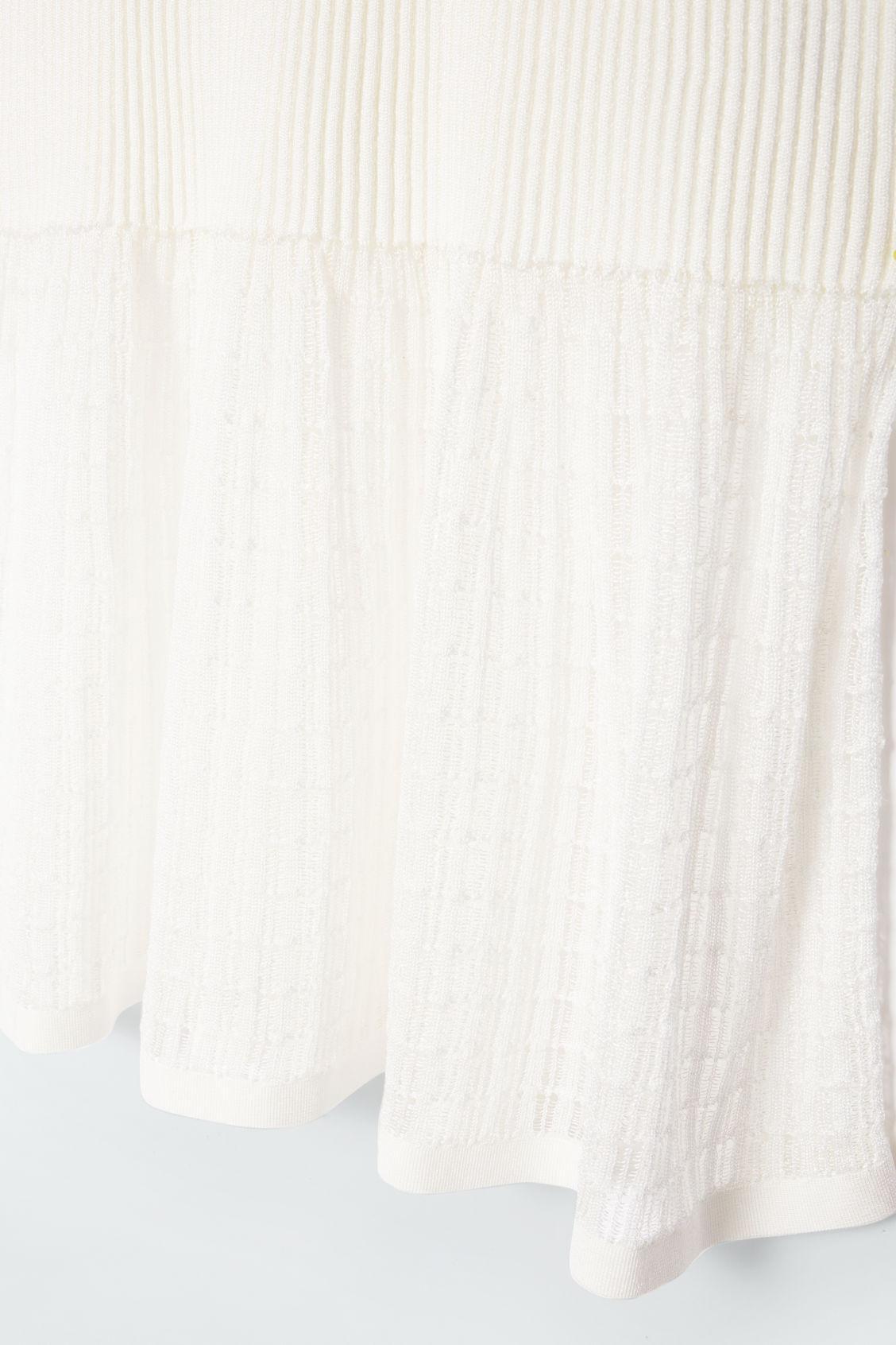 LACE-STITCH RIBBED-KNIT MIDI SKIRT Product Image