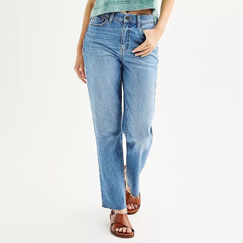 Juniors SO High-Rise 90s Straight Jeans, Womens Product Image