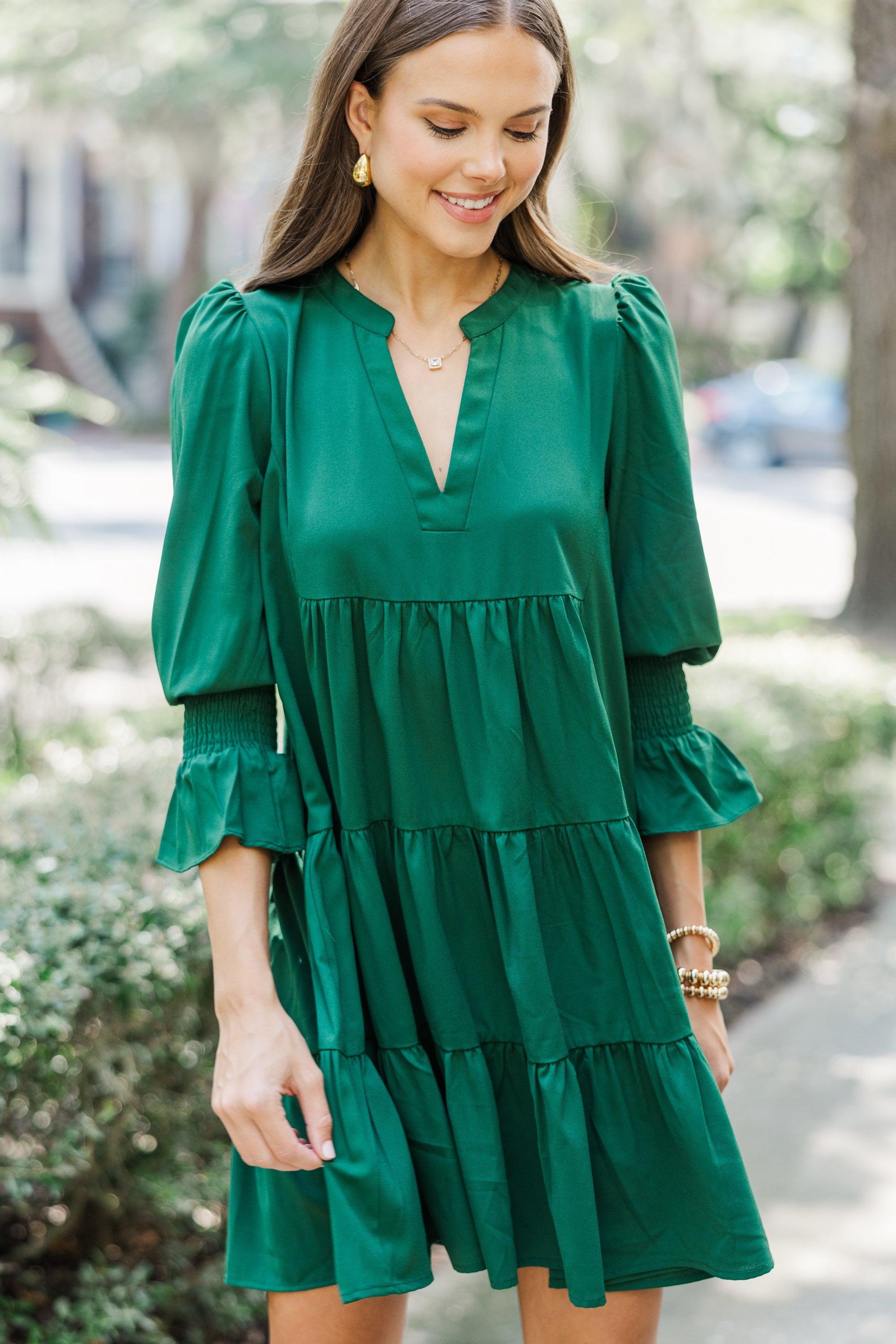 In Your Happy Place Emerald Green Dress Female Product Image