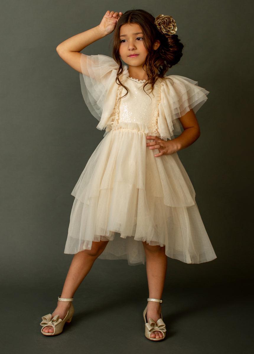 Ayla Petticoat Dress in Vanilla Product Image