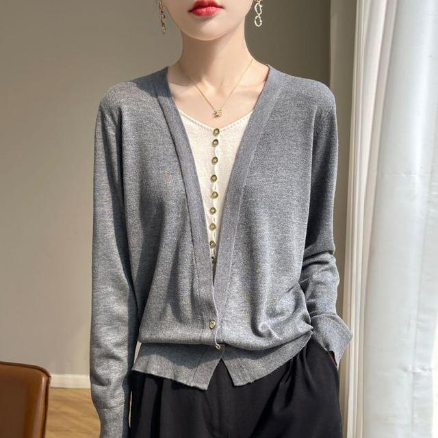 Plain Open Front Cardigan Product Image