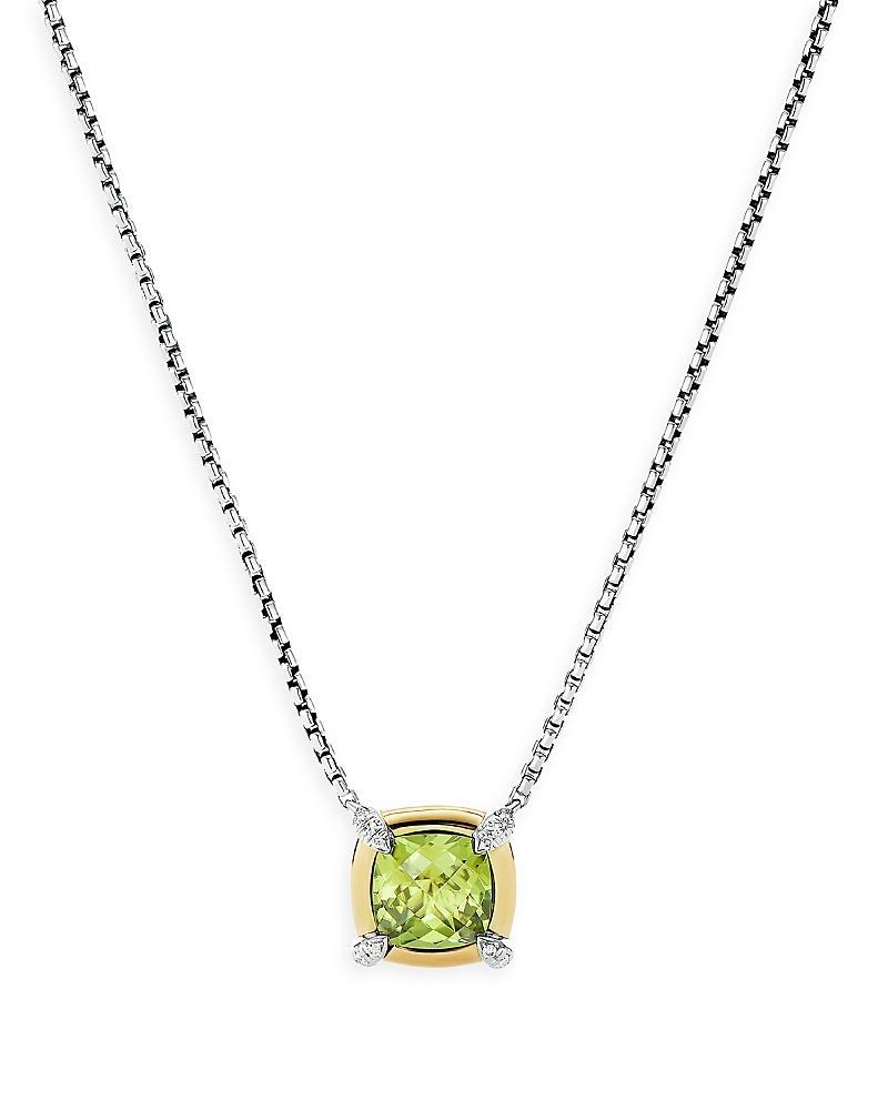 Womens Petite Chtelaine Pendant Necklace With 18K Gold Bezel & Pav Diamonds Product Image