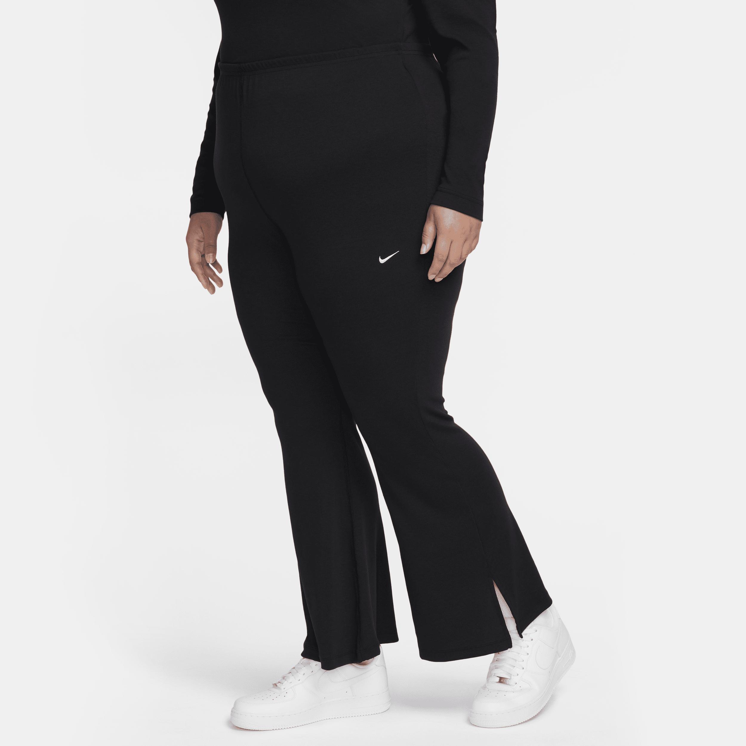 Women's Nike Sportswear Chill Knit Tight Mini-Rib Flared Leggings (Plus Size) Product Image