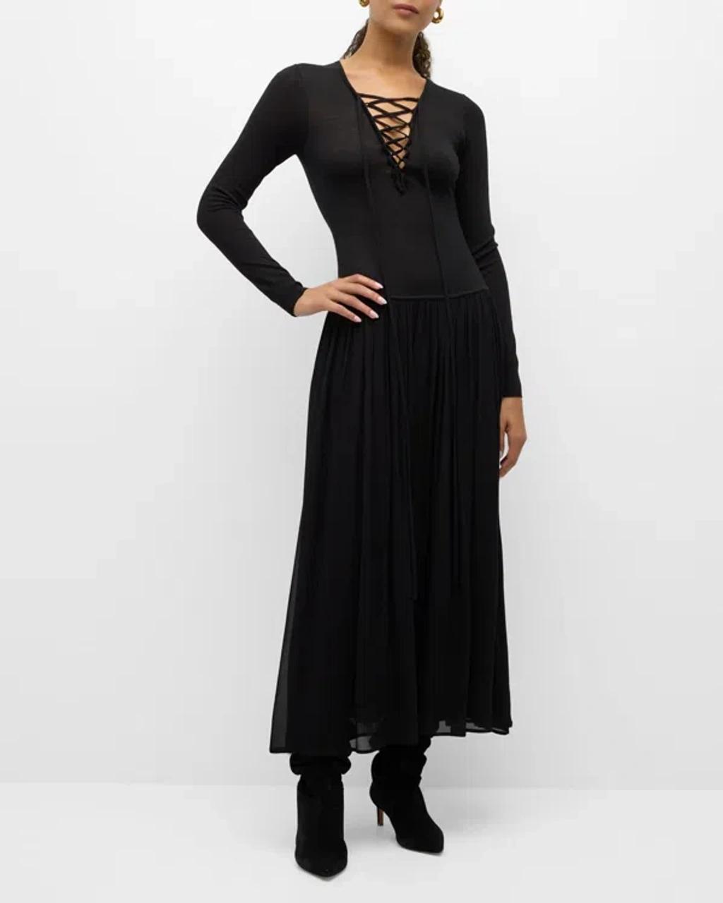 Colette Long-Sleeve Drop Waist Dress Product Image