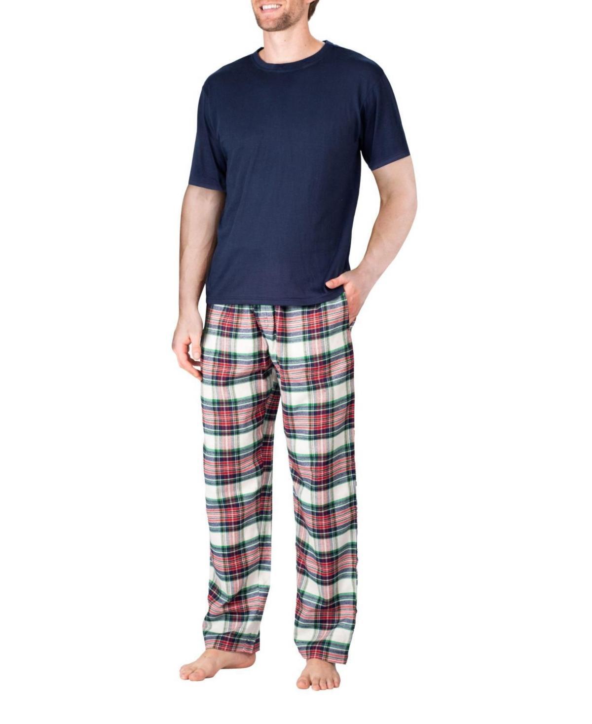 Sleep Hero Mens Short Sleeve Flannel Pajama Set Product Image