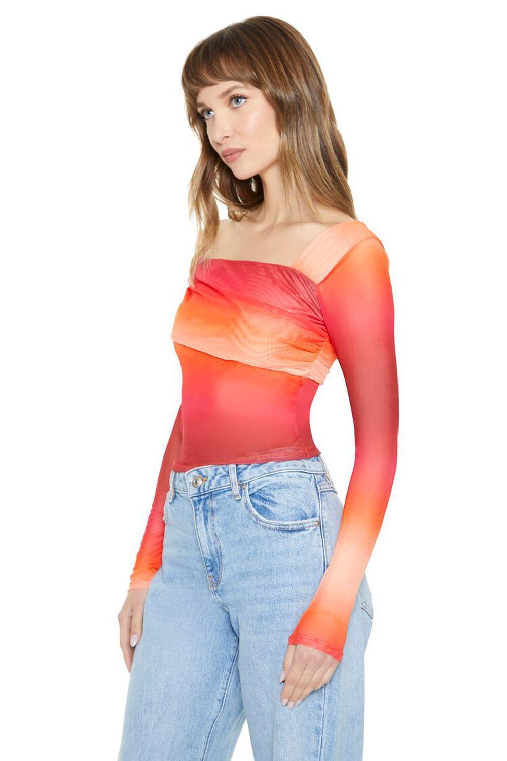 Gradient Wash Mesh Crop Top | Forever 21 Product Image