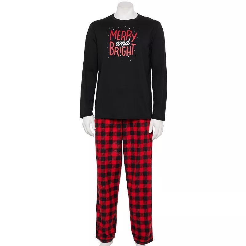 Mens Jammies For Your Families Adaptive Merry & Bright Buffalo Plaid Pajama Top & Pajama Bottoms Set Product Image