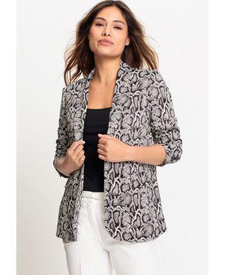 Olsen Womens Satin Effect Snake Blazer Product Image