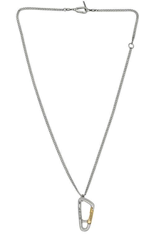 AllSaints Mens Two-Tone Carabiner Pendant Necklace Product Image