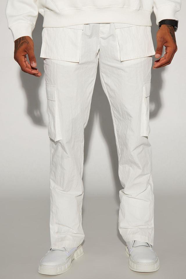 Lagos Textured Nylon Snap Cargo Pants - White Product Image