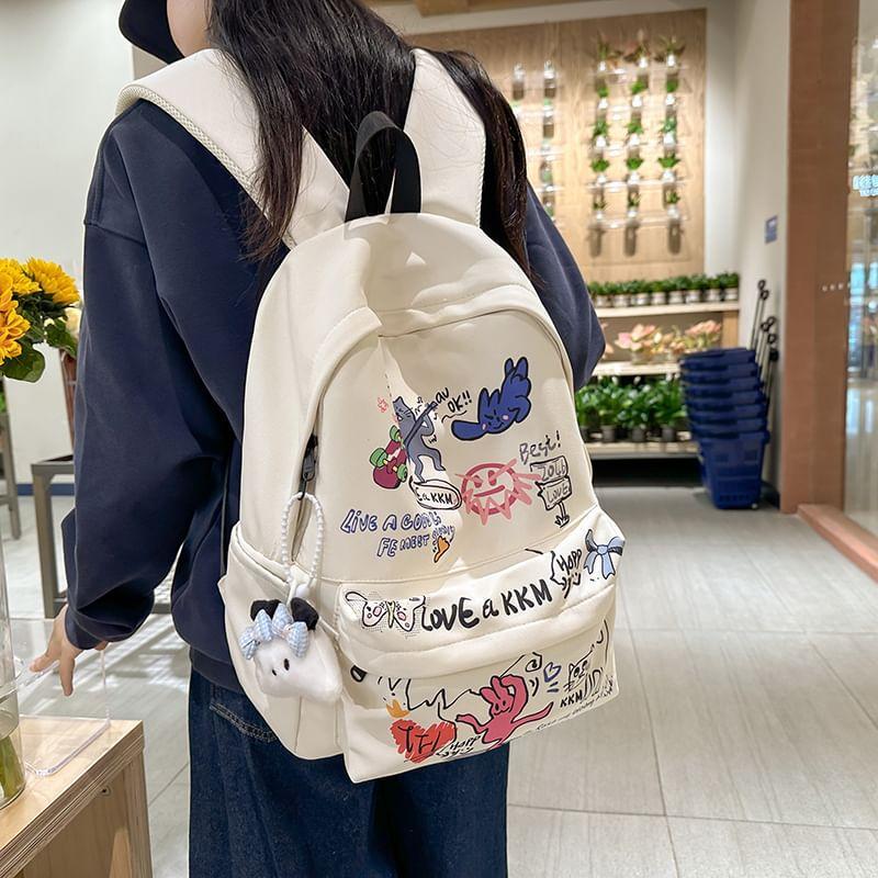 Graffiti Print Backpack Product Image