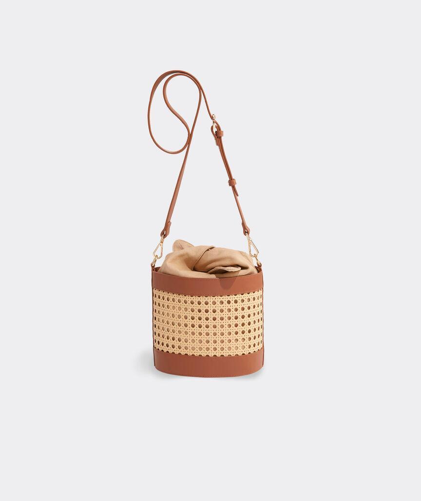 Caned Crossbody Bucket Bag Product Image