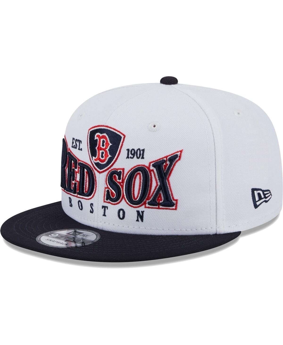 Mens New Era White Boston Red Sox Crest 9FIFTY Snapback Hat - White Product Image