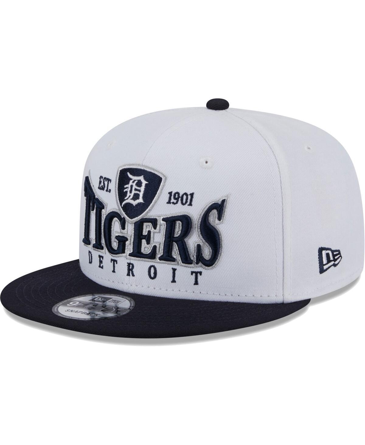 Mens New Era White Detroit Tigers Crest 9FIFTY Snapback Hat - White Product Image