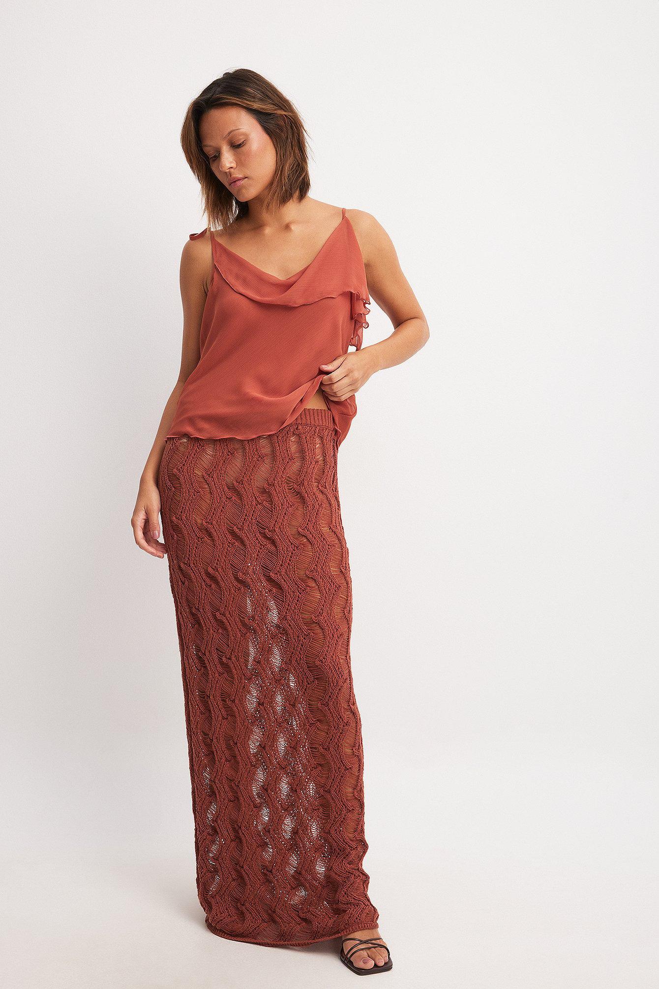 Wavy Crochet Knitted Skirt Product Image