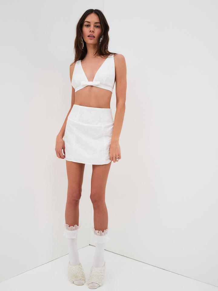 Emery Mini Skirt — White Product Image