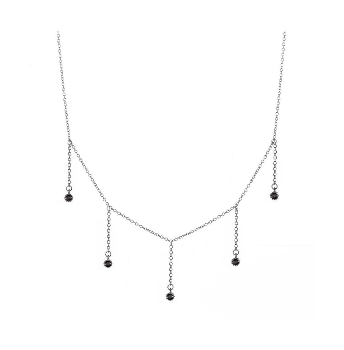 Drop Necklace for Women with Five Cubic Zirconia Stone Product Image