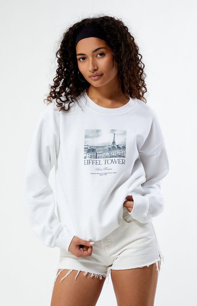 Women's Eiffel Tower Crew Neck Sweatshirt Product Image