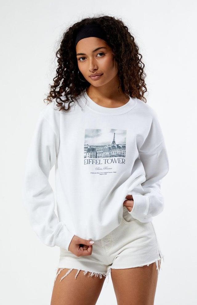 Women's Eiffel Tower Crew Neck Sweatshirt Product Image