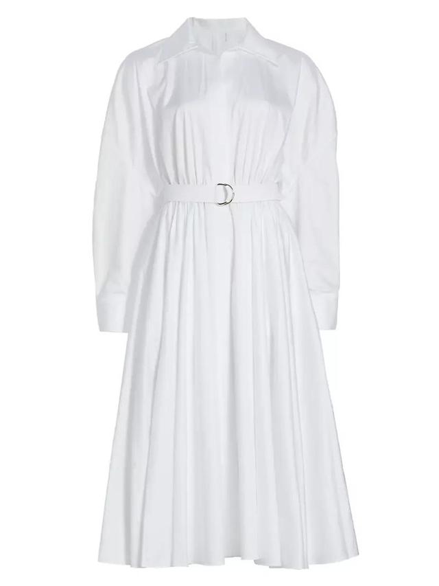 Oversized Belted Poplin Midi-Dress Product Image