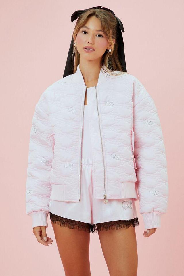 Hello Kitty Rhinestone Bomber Jacket | Forever 21 Product Image