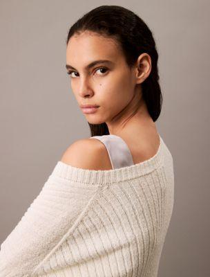 Boucle Relaxed V-Neck Sweater Product Image