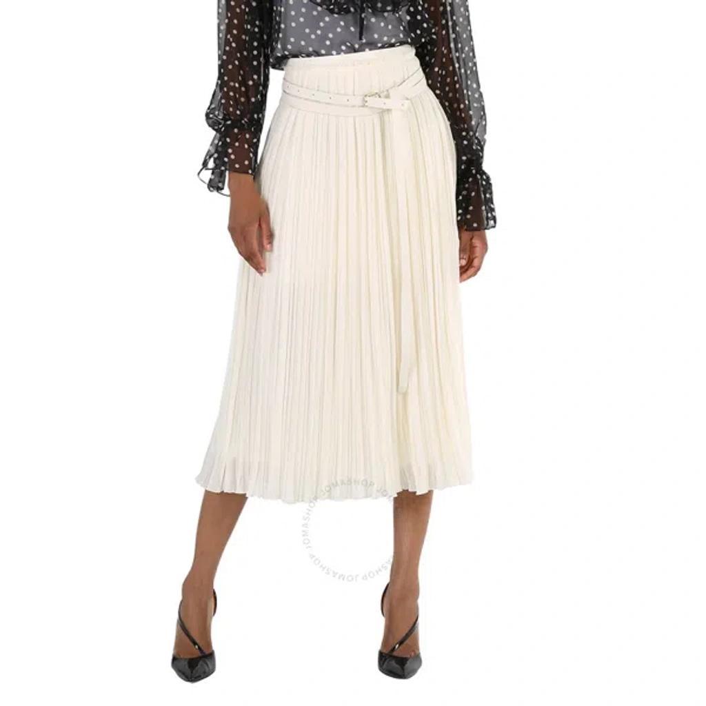 CHLOÉ Chloe Ladies Eden Pleated Mid-length Skirt In White product image