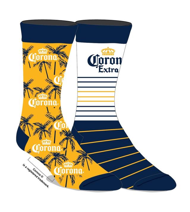 Corona Mens 2-Pack of Refreshing Adult Crew Socks - Sip into Style and Comfort! Product Image