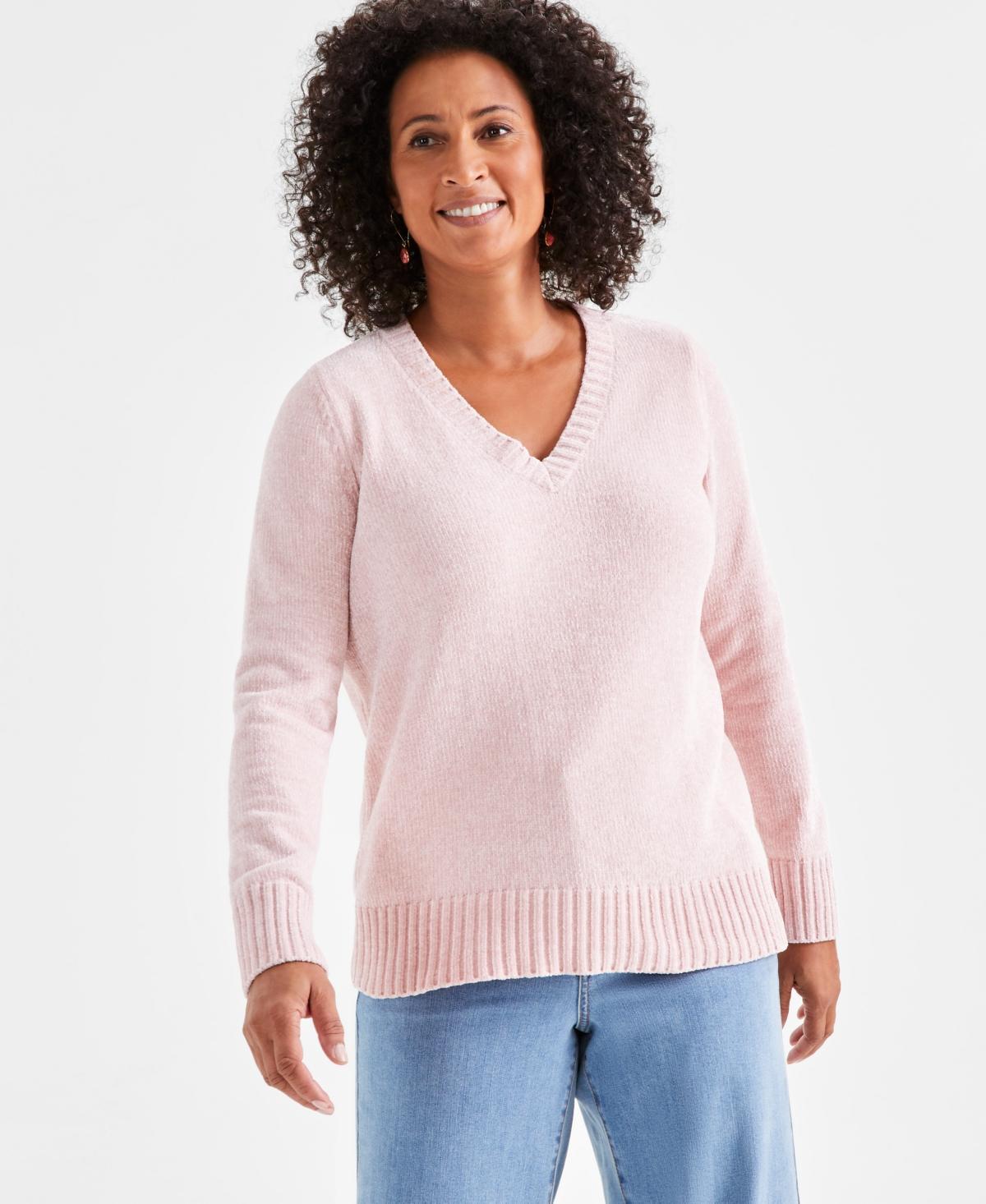 Style & Co Womens Chenille V-Neck Sweater, Created for Macys product image