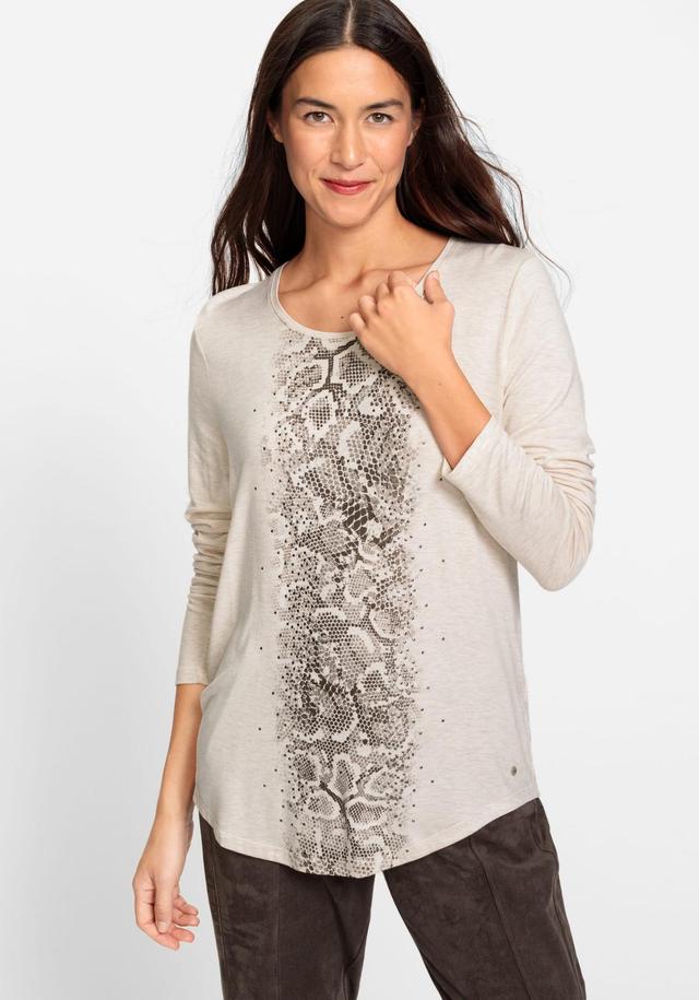 Olsen Womens Long Sleve Snake Print T-Shirt Product Image