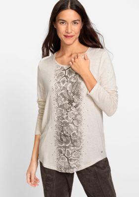 Olsen Womens Long Sleve Snake Print T-Shirt Product Image