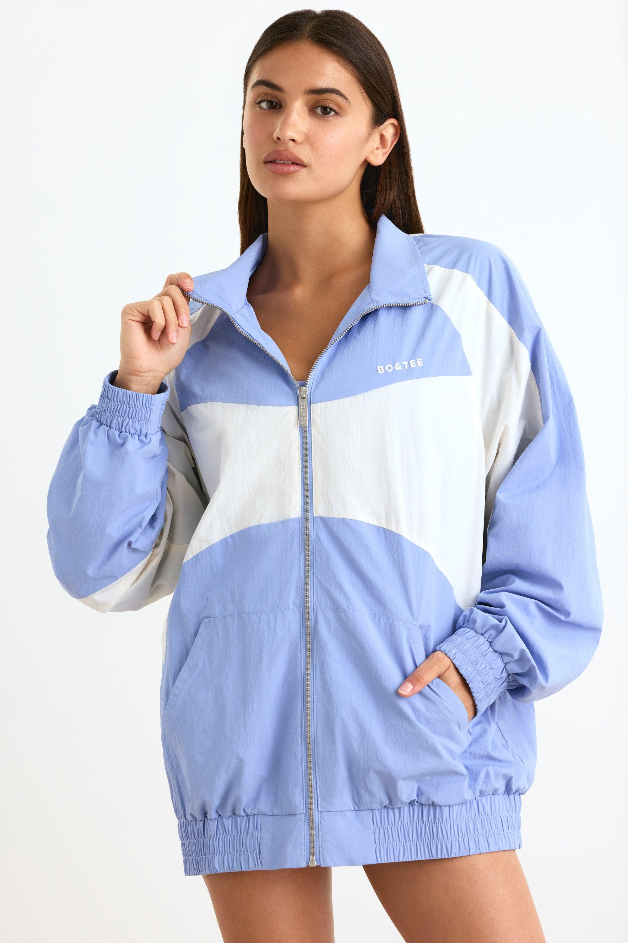 Colourblock Track Jacket in Lavender Blue Product Image