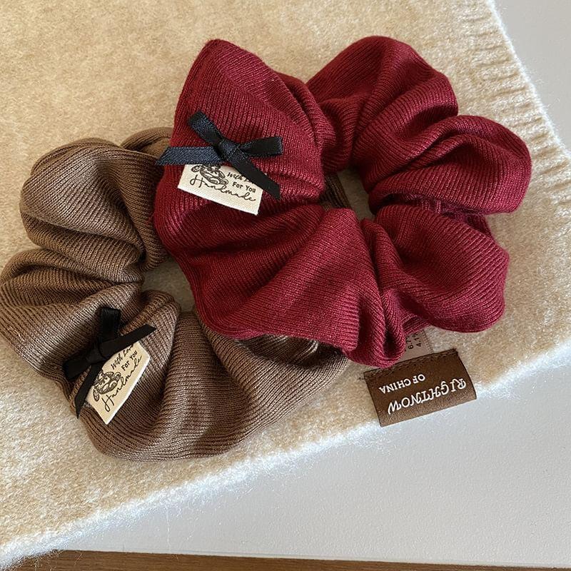 Bow Accent Plain Scrunchie Product Image