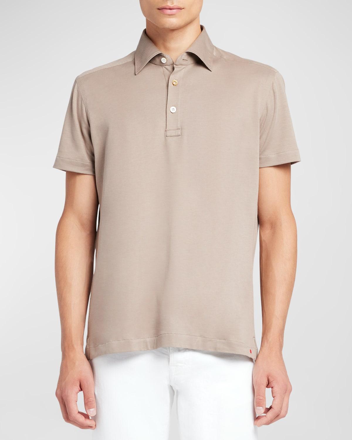 Mens Linen-Silk Polo Shirt Product Image