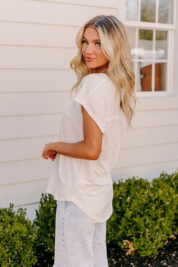 Fan Fav Linen-Blend Shift Top in Ivory Product Image