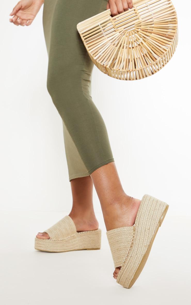 Natural Espadrille Mule Flatform Sandal Product Image