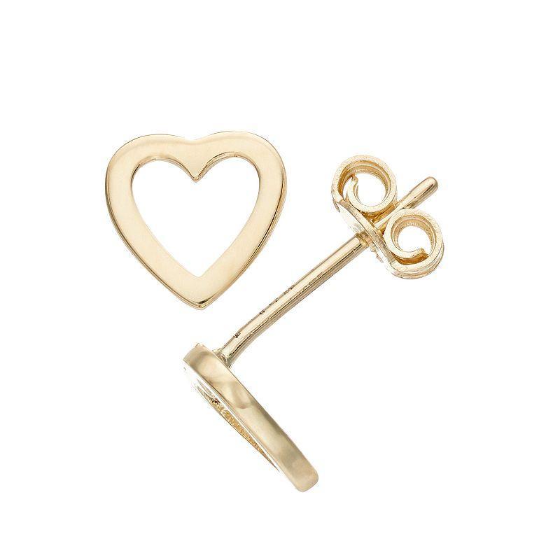 Au Naturale 14k Gold Heart Stud Earrings, Womens Product Image