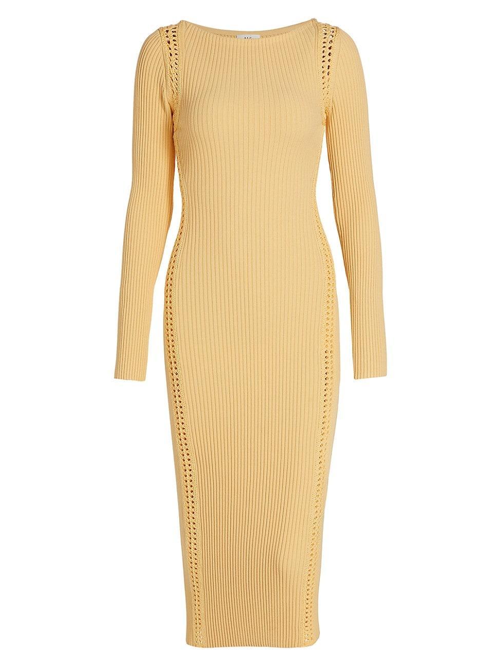 Womens Isa Embroidered Body-Con Midi-Dress product image