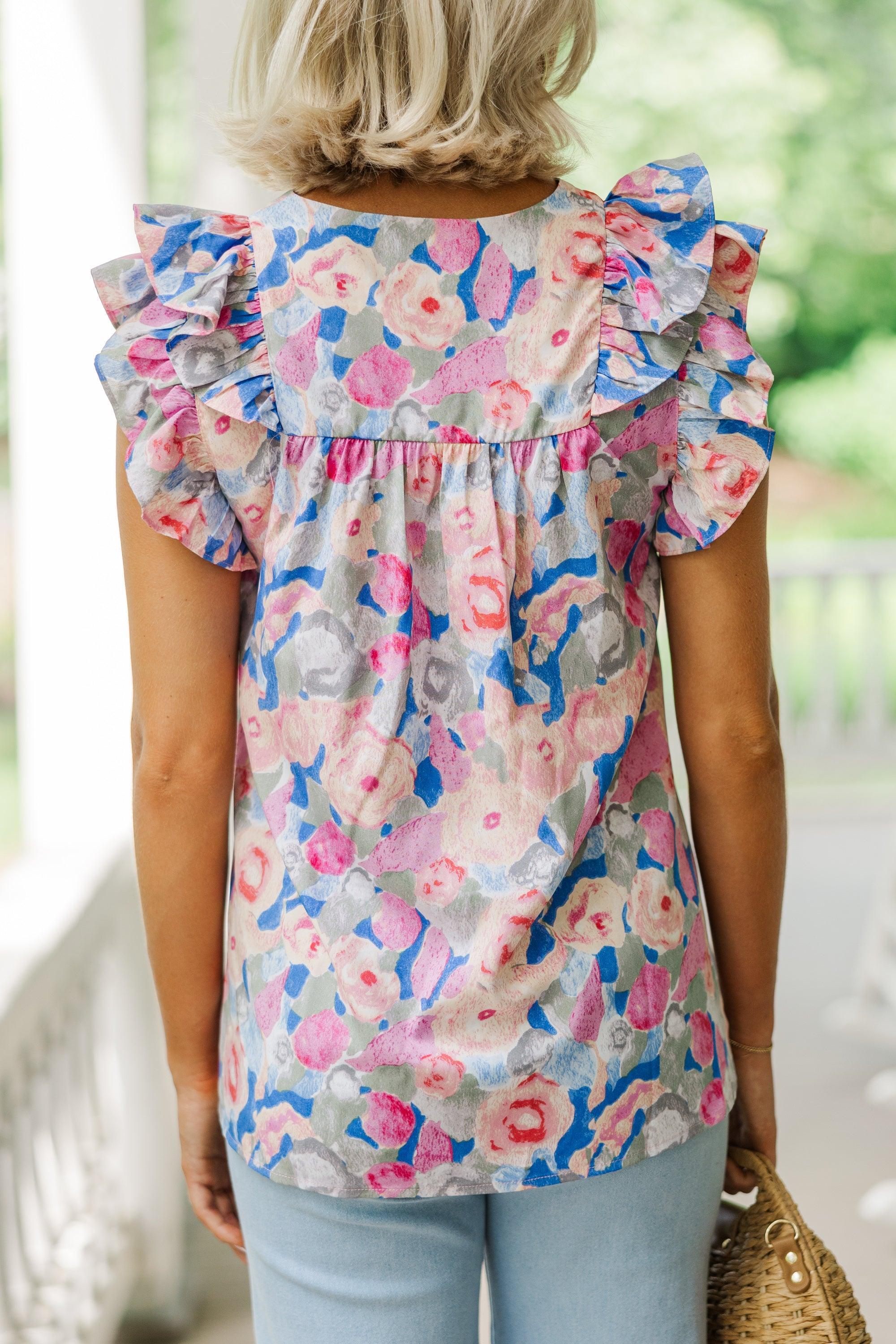 All The Love Pink Floral Blouse Female Product Image