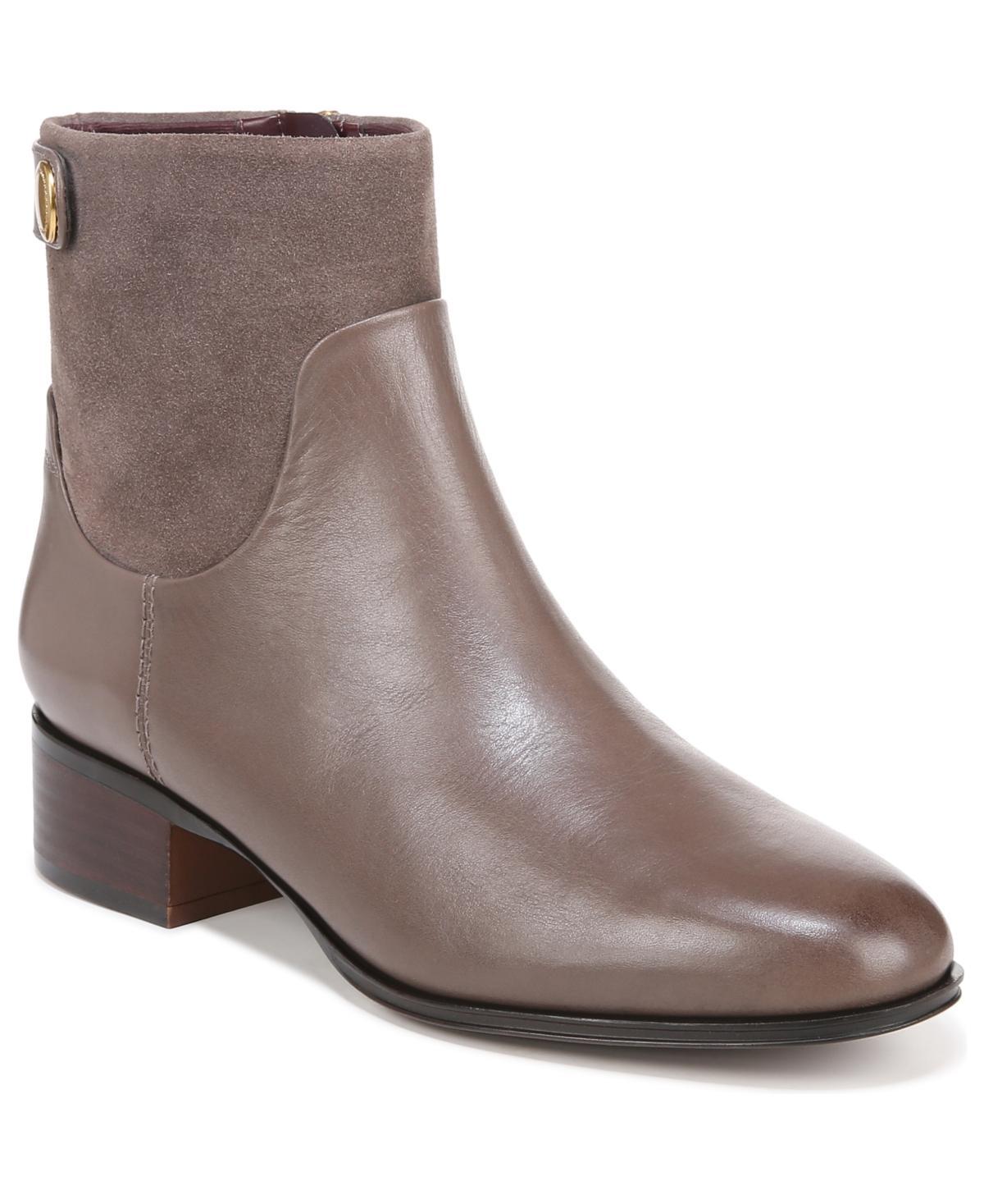 Franco Sarto Womens Jessica Stacked Heel Casual Booties - Brown Leather Product Image