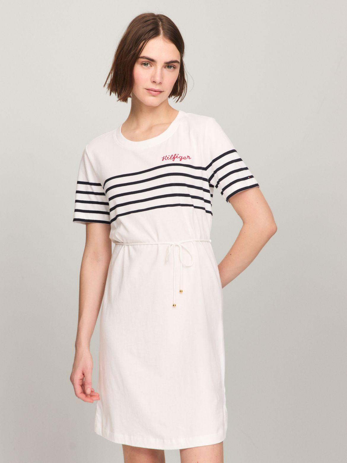 Tommy Hilfiger Women's Hilfiger Stripe Logo T-Shirt Dress Product Image